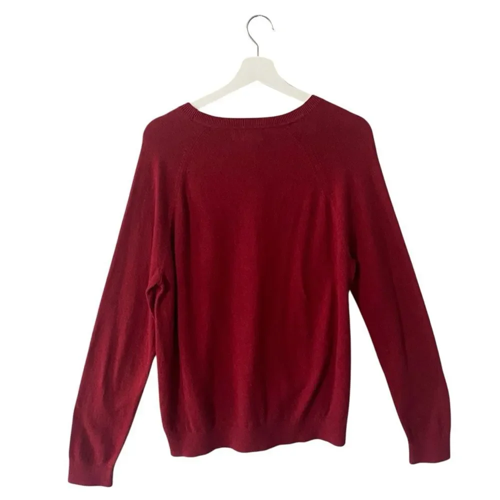 Banana Republic Cashmere Silk Blend Sweater Men's Size L Red Minimalist